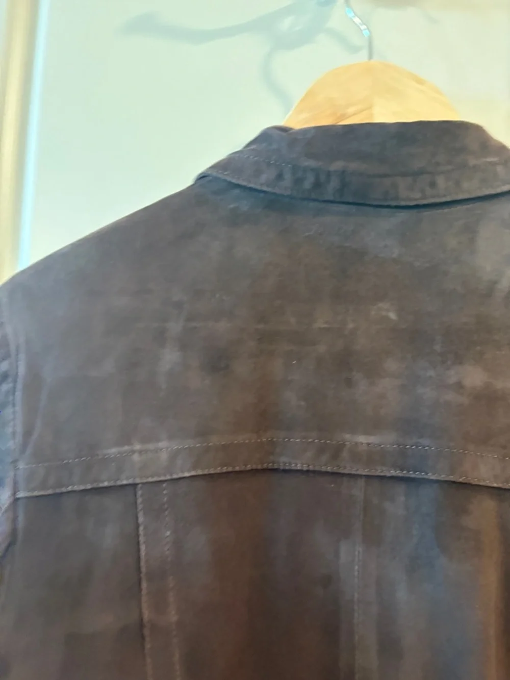 Cole Haan Brown Leather Jacket Blazer Style Size S Button Front Classic - Picture 13 of 16